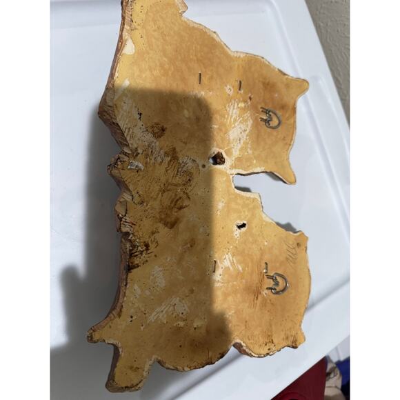 Vintage 70's Seventies Chalkware Owls Wall Hanging - Picture 2 of 2